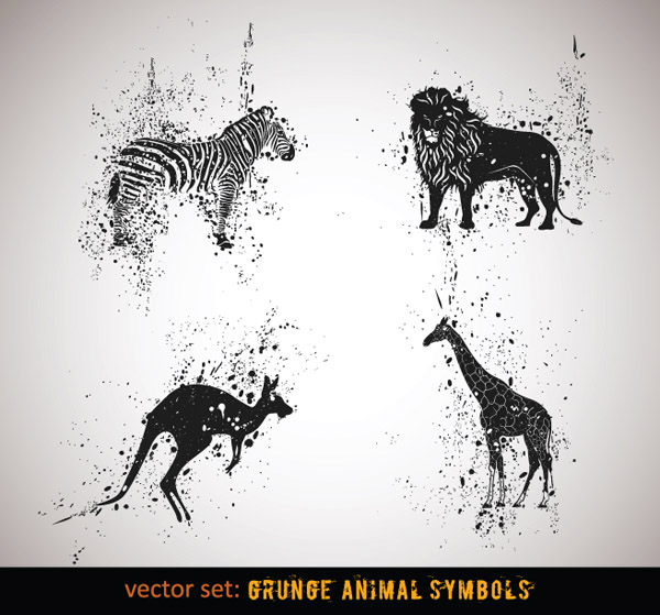 free vector Ink animals vector 1
